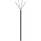 CAT6 U/UTP 100m buitenkabel op rol soepel zwart CCA