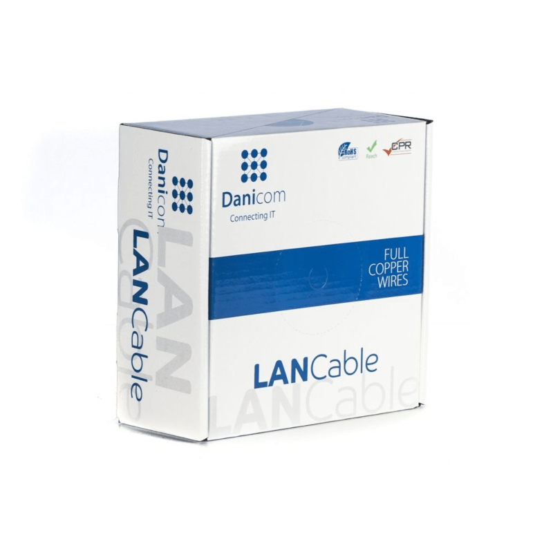 DANICOM CAT5E UTP 100m Buitenkabel op rol stug - PE (Fca)