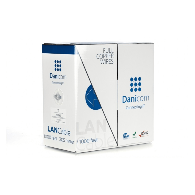 DANICOM CAT6 100% koper UTP 305m kabel op rol stug - LSZH (Cca)
