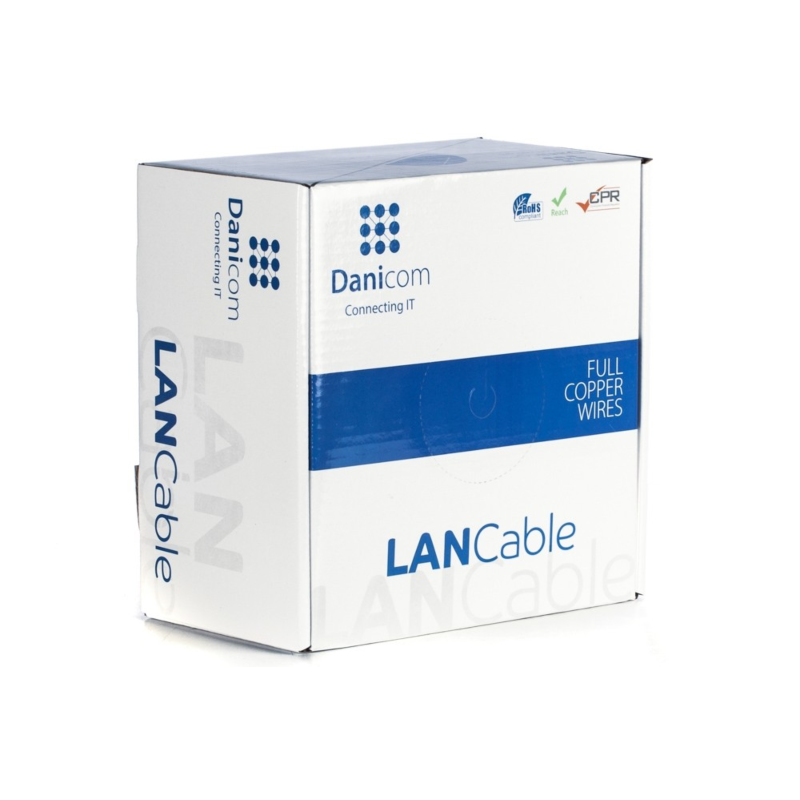 DANICOM CAT6A S/FTP 100m kabel op rol stug - LSZH (Dca)