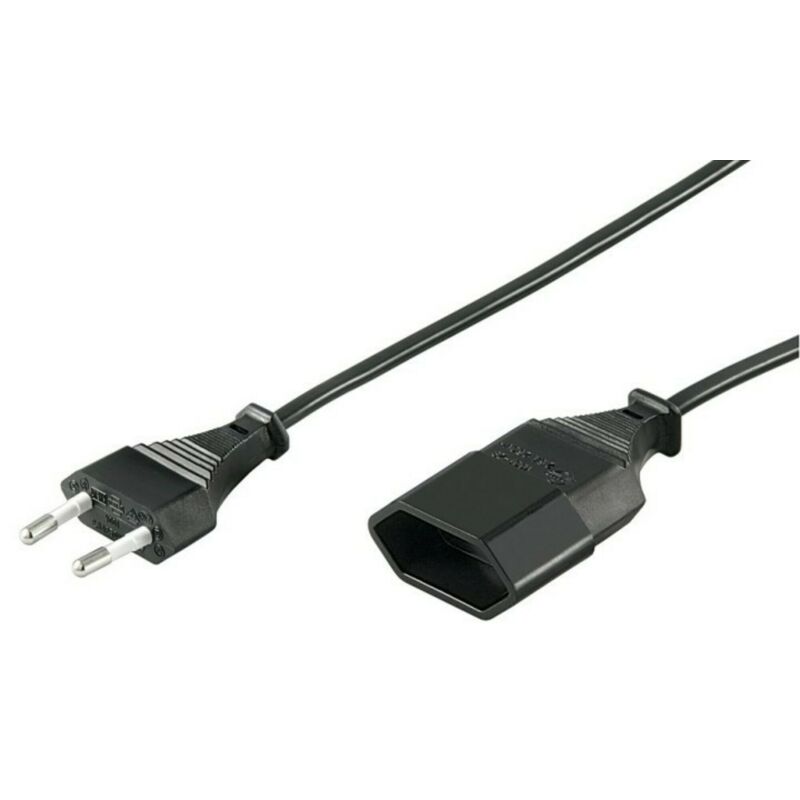 Stroomkabel verloop europlug 5m zwart