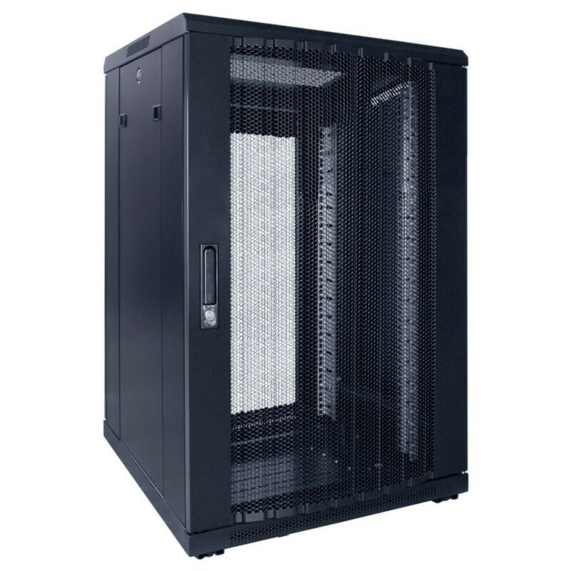 18U serverkast met geperforeerde voordeur 600x600x1000mm