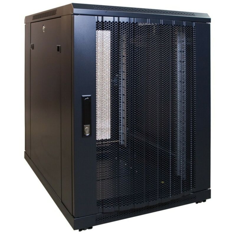 15U minikast met geperforeerde voordeur 600x600x770mm (BxDxH)