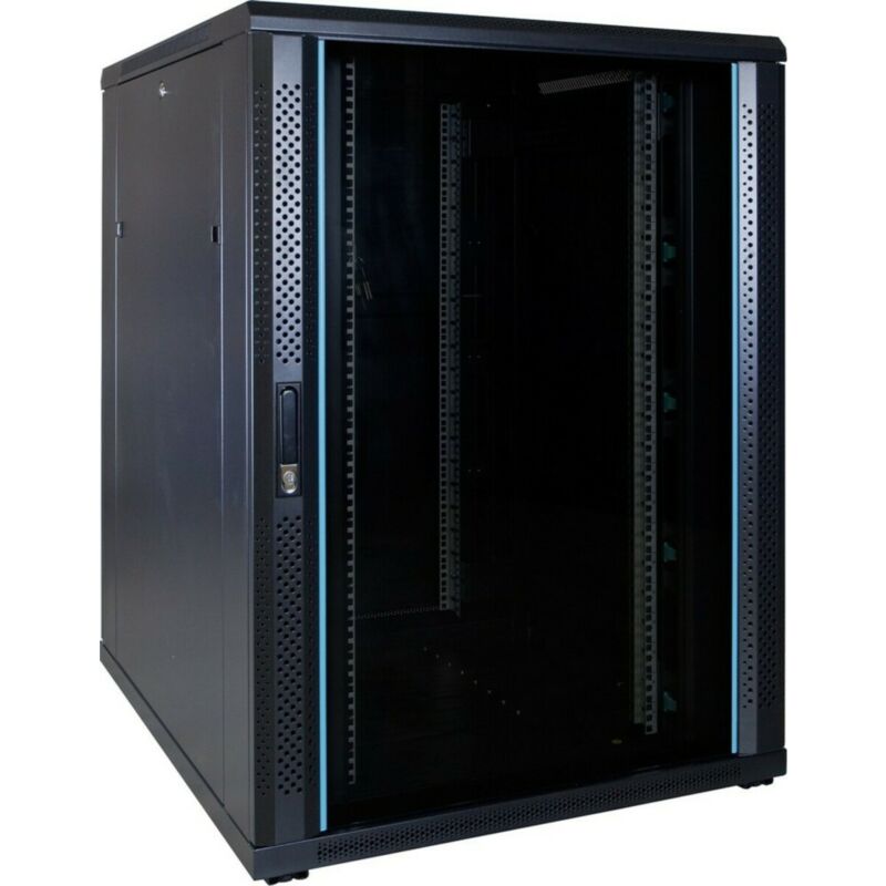 22U serverkast met glazen voordeur 800x1000x1200mm