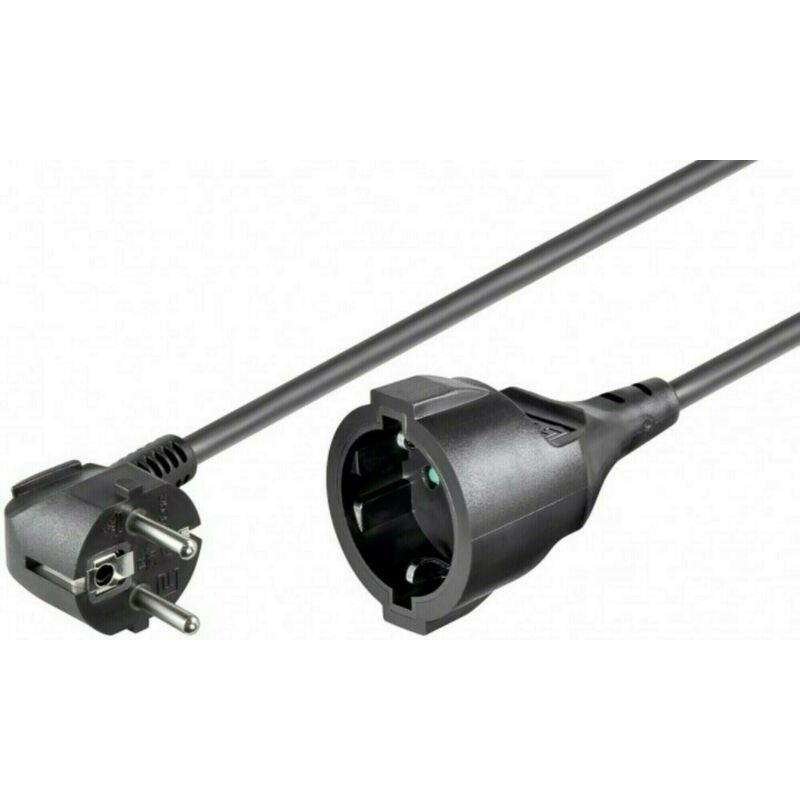 Stroomkabel verloop schuko 5m zwart