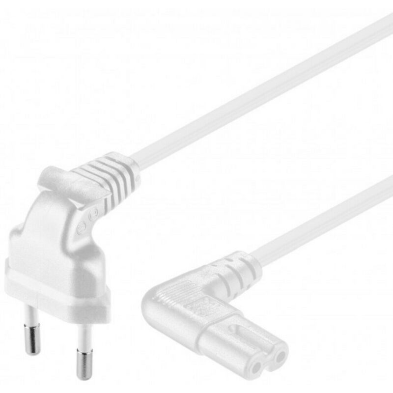 Stroomkabel haaks euro plug naar C7 3m wit