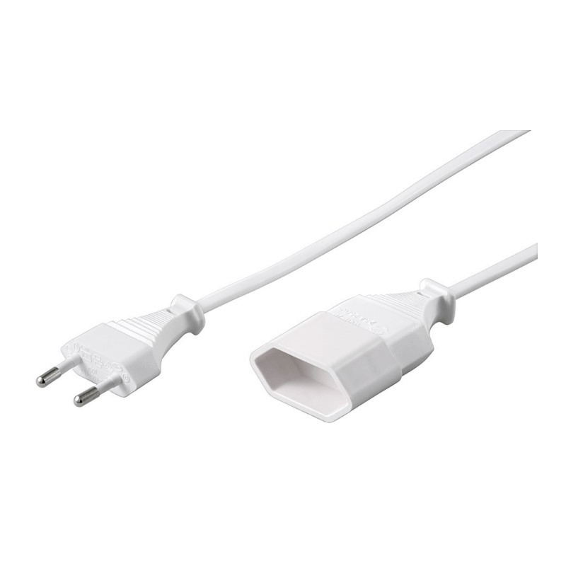 Stroomkabel verloop europlug 5m wit