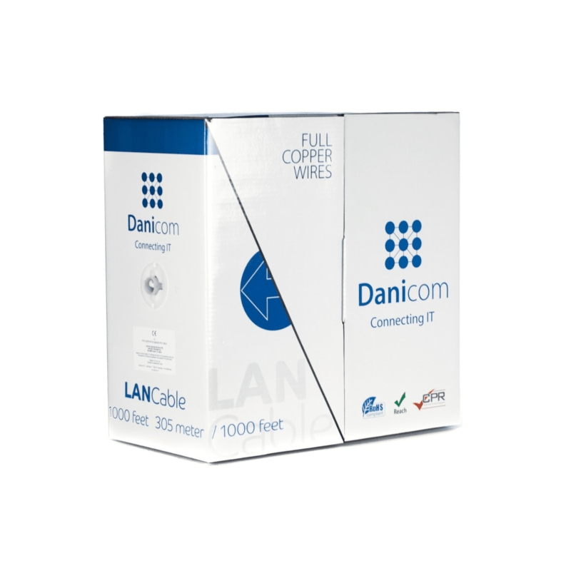 DANICOM CAT5E FTP 305m kabel op rol stug -  LSZH (Dca)