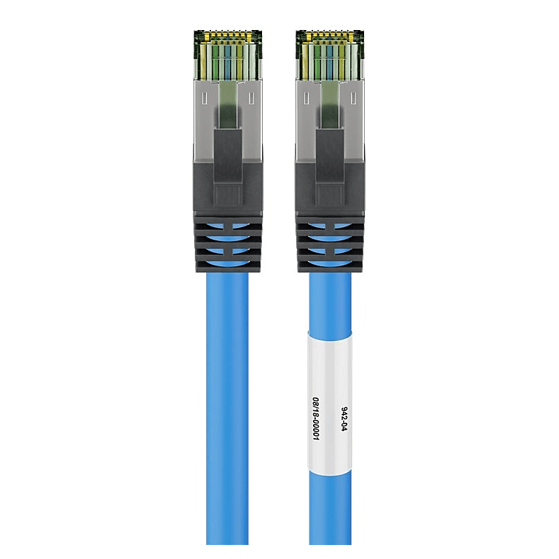 Cat8 S/FTP (PIMF) patchkabel 0,25m blauw