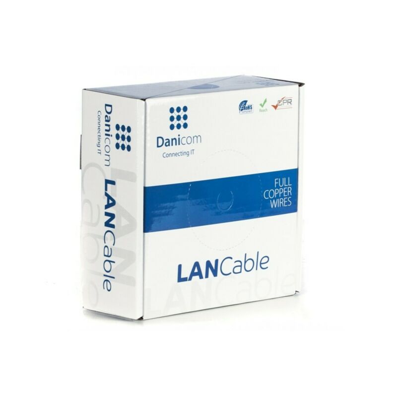 DANICOM CAT5E UTP 50m kabel op rol soepel - PVC (Fca)