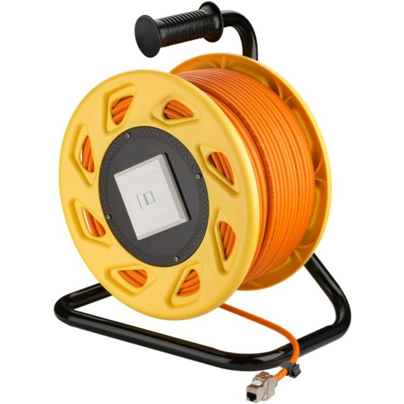 CAT7 S/FTP Kabelhaspel met CAT6a Keystone Connector - RJ45 - 50 Meter