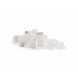 CAT5e doorsteek connector RJ45 pass through - unshielded - voor soepele en stugge kern 10 stuks