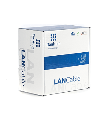 DANICOM CAT6A S/FTP 100m kabel op rol soepel - PVC (Fca)