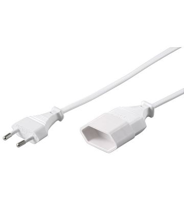 Stroomkabel verloop europlug 5m wit