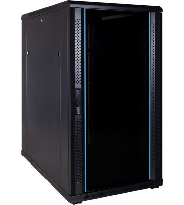 22U serverkast met glazen voordeur 600x1000x1200mm