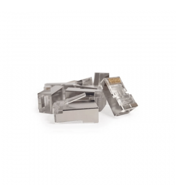 CAT6 doorsteek connector RJ45 pass through - shielded - voor soepele kern 10 stuks