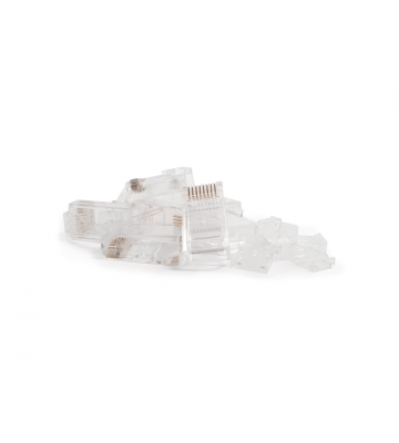 CAT6 Connector RJ45 - Unshielded met hulpstukje - voor stugge kern - 10 stuks