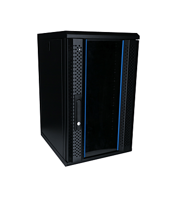 12U serverkast (10 inch) met glazen voordeur 370x450x618mm