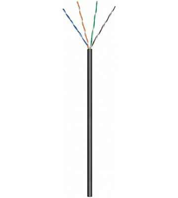 CAT6 U/UTP 305m buitenkabel op rol soepel zwart CCA