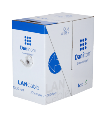 CAT6 S/FTP 305m kabel op rol soepel grijs CCA