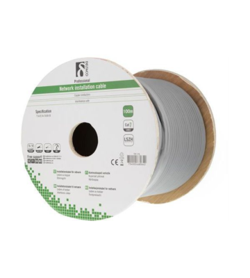 Alfaco Cat7 S/FTP 100m installatiekabel 600MHz op rol stug 100% koper LSZH (Eca)