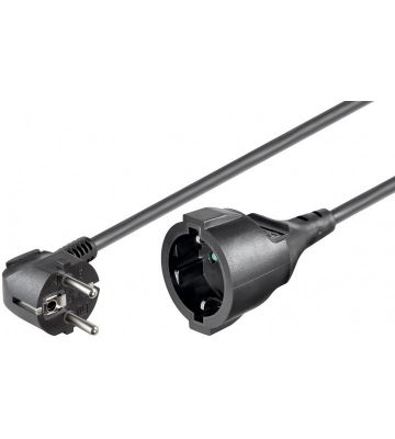 Stroomkabel verloop schuko 10m zwart