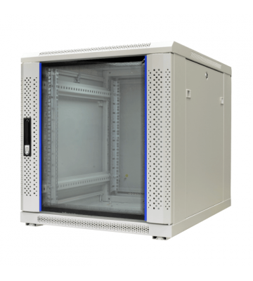 15U witte minikast met glazen voordeur 600x800x860mm