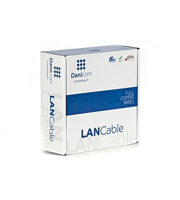 DANICOM CAT6A U/UTP 50m kabel op rol soepel -  PVC (Fca)