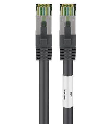 Cat8 S/FTP (PIMF) patchkabel 0,25m zwart