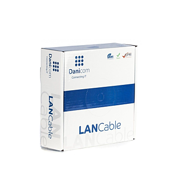 CAT6 S/FTP 50m kabel op rol stug grijs CCA