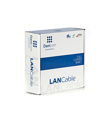 DANICOM CAT6A U/UTP 50m kabel op rol soepel -  PVC (Fca)