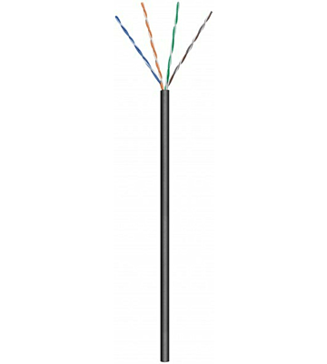 CAT5e U/UTP 100m buitenkabel op rol stug zwart CCA