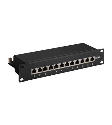 10 inch CAT6a STP patchpaneel - 12 poorts