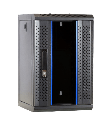 9U serverkast (10 inch) met glazen voordeur 370x450x486mm