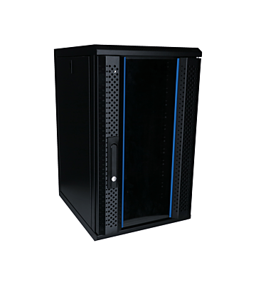 12U serverkast (10 inch) met glazen voordeur 370x450x618mm