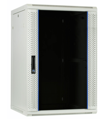 22U witte wandkast met glazen deur 600x600x1100mm (BxDxH)