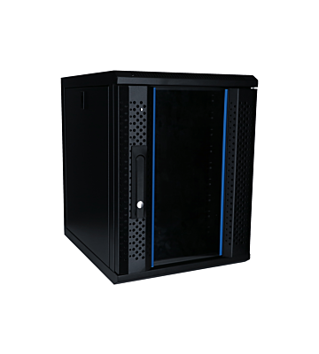 9U serverkast (10 inch) met glazen voordeur 370x450x486mm