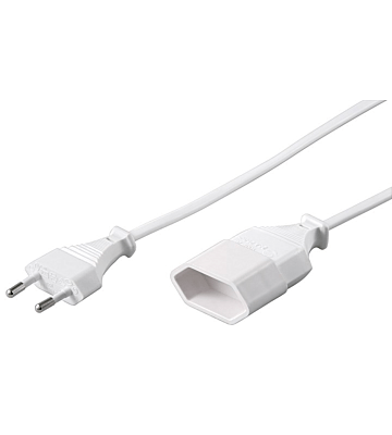 Stroomkabel verloop europlug 5m wit