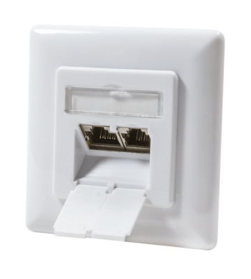 CAT6a UTP / STP inbouwdoos, wit