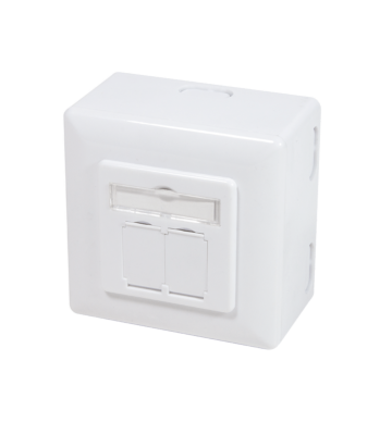CAT6a UTP / STP opbouwdoos, wit