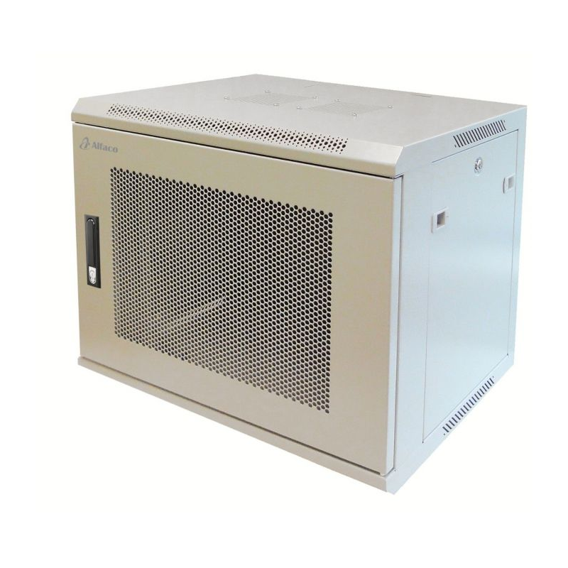 6U witte wandkast met geperforeerde deur 600x450x368mm (BxDxH)