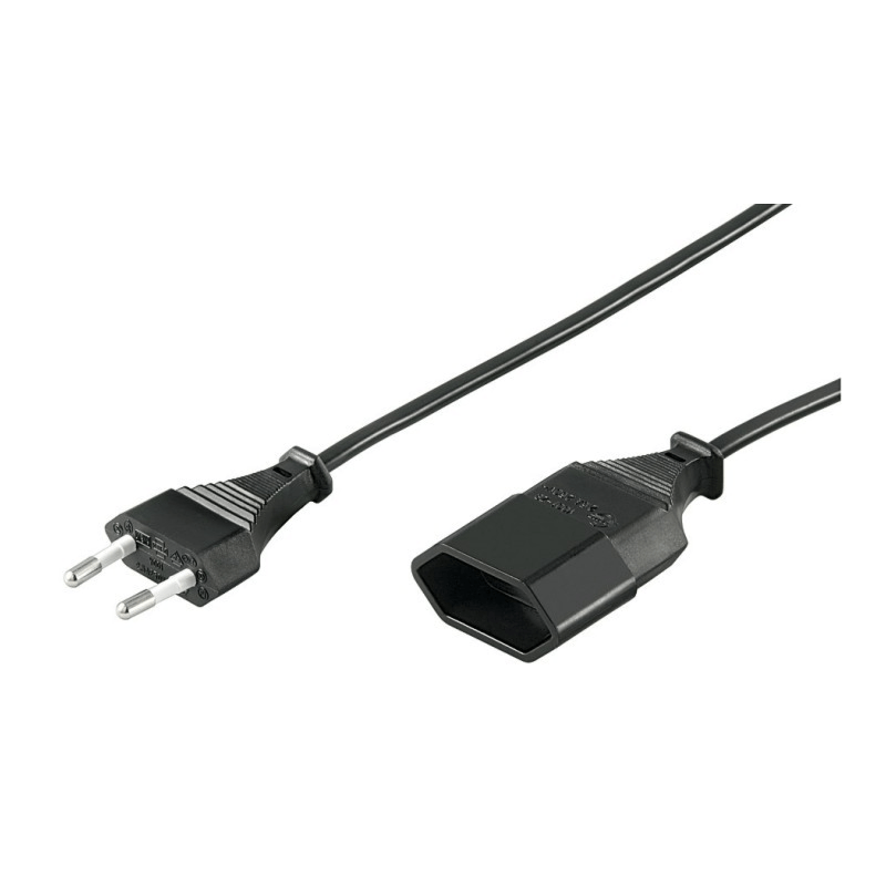 Stroomkabel verloop europlug 3m zwart
