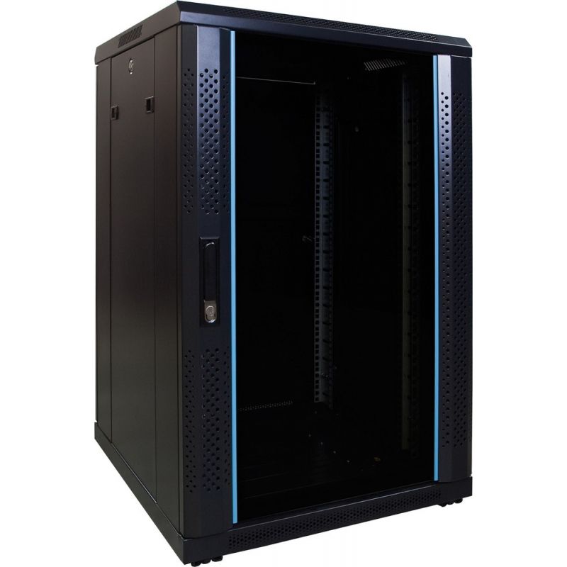 18U serverkast met glazen voordeur 600x600x1000mm