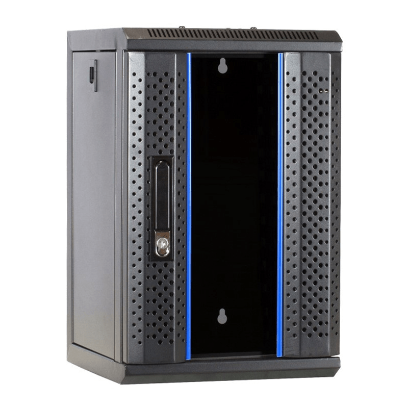 9U serverkast (10 inch) met glazen voordeur 370x450x486mm