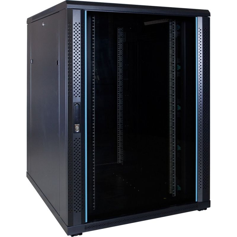 22U serverkast met glazen voordeur 800x1000x1200mm