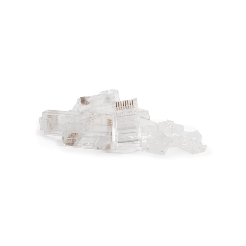 CAT5e doorsteek connector RJ45 pass through - unshielded - voor soepele en stugge kern 10 stuks