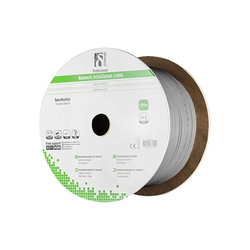 Alfaco Cat6 F/UTP kabel op rol stug 305m grijs LSZH - (Eca)