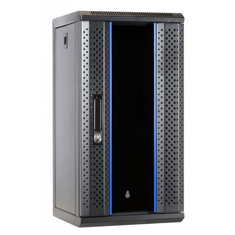 12U serverkast (10 inch) met glazen voordeur 370x450x618mm