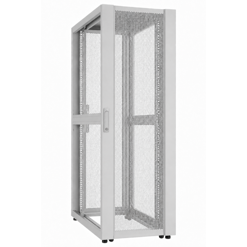52U Datacenter serverkast met geperforeerde deur 600x1200x2400mm (BxDxH) Grijs